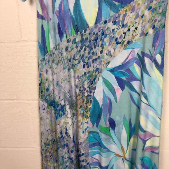 Soft Surroundings Womens Stella Watercolor Maxi Dress Size Lp Vacation Resort - Picture 6 of 11